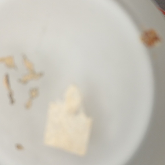 vintage white fall color gold rimmed vase - Picture 4 of 4